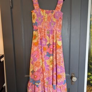entro Pink, Orange & Yellow Floral Maxi Dress